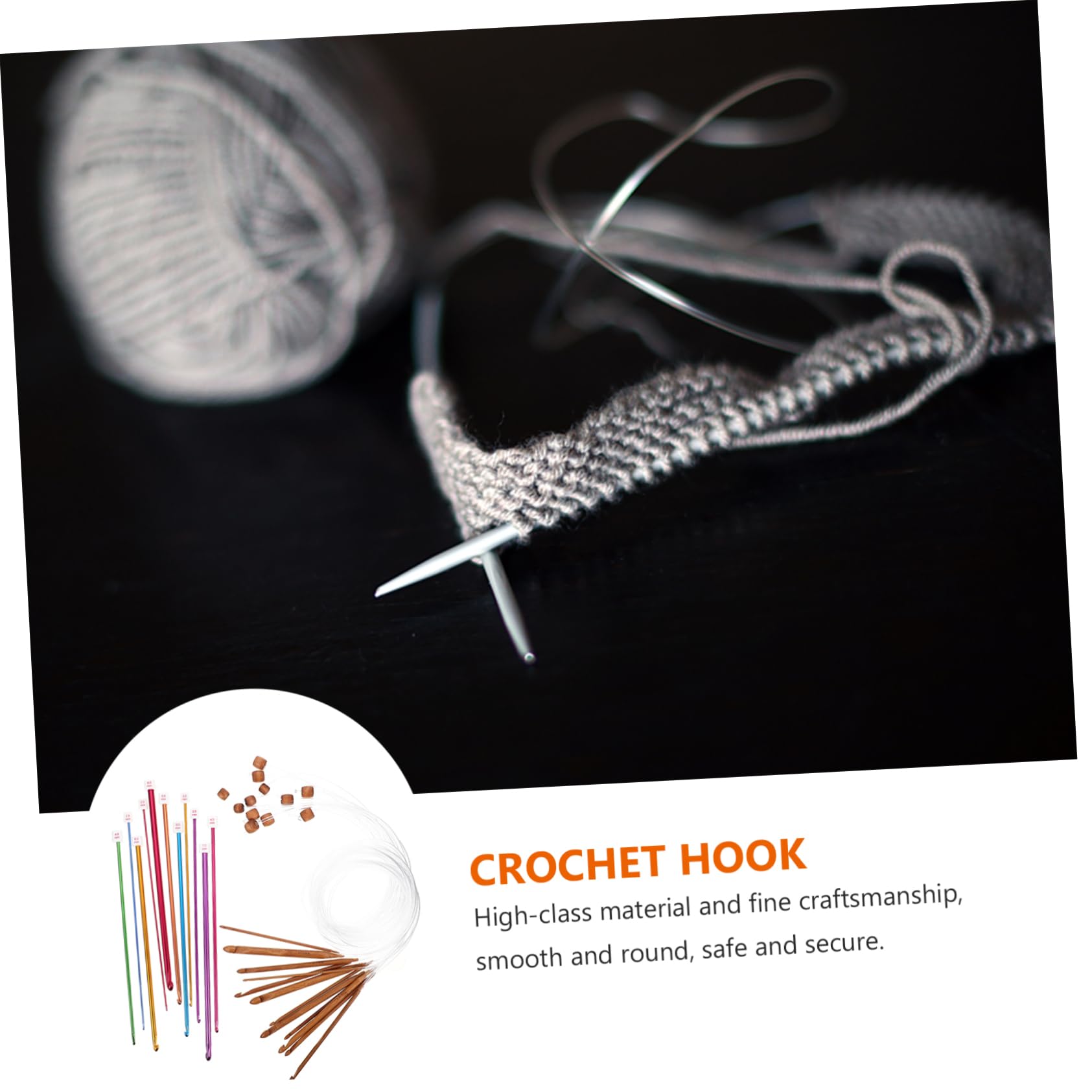 Juego de Ganchos de Crochet 23 Piezas, Kit de Tejido de Aluminio y Madera | Alfombras y Bufandas, Acabado Liso y Redondeado, 1 Set, Pensado para Nivel Intermedio