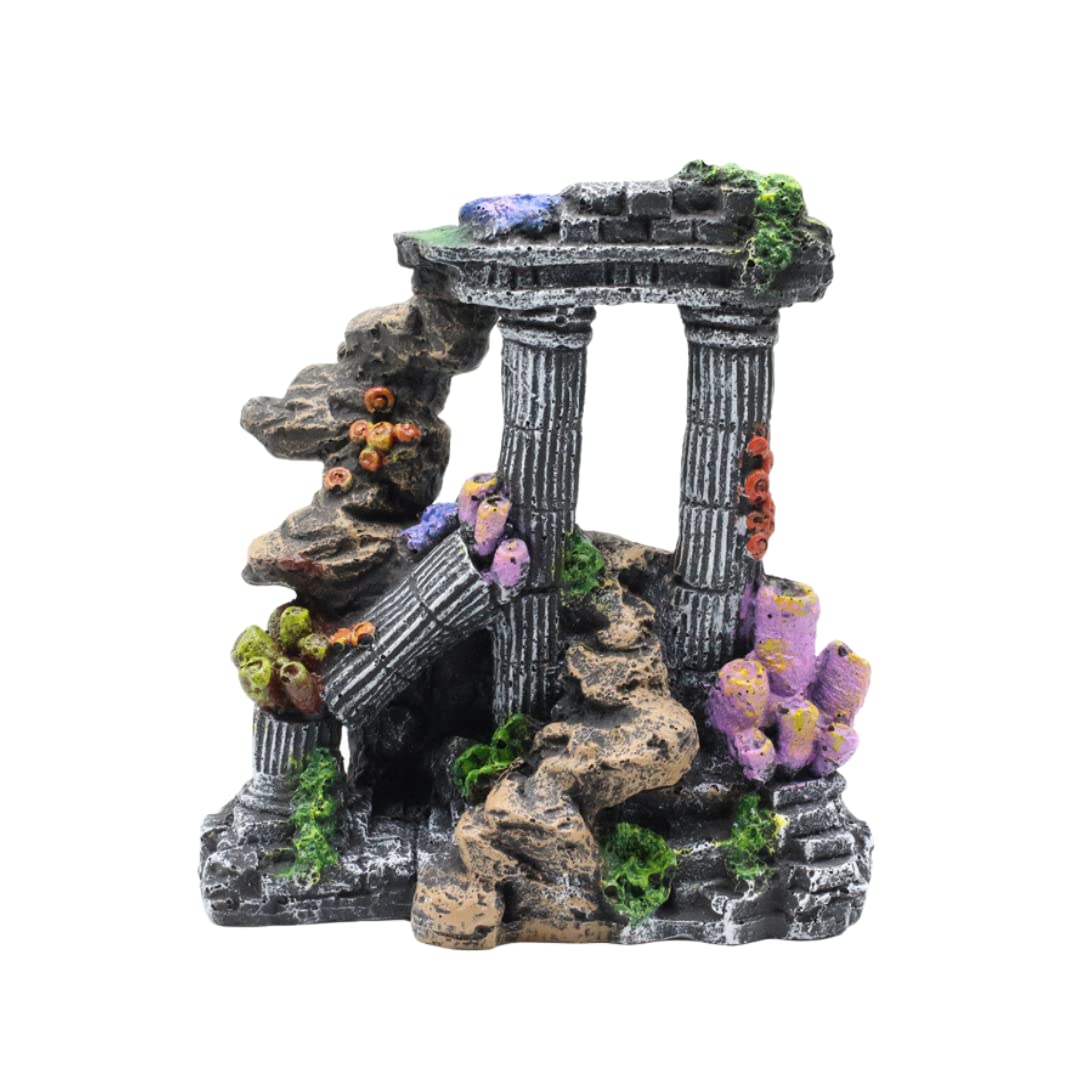 Amazon.co.jp: Charmoon 水槽 オブジェ リアル 神殿 柱 遺跡 隠れ家