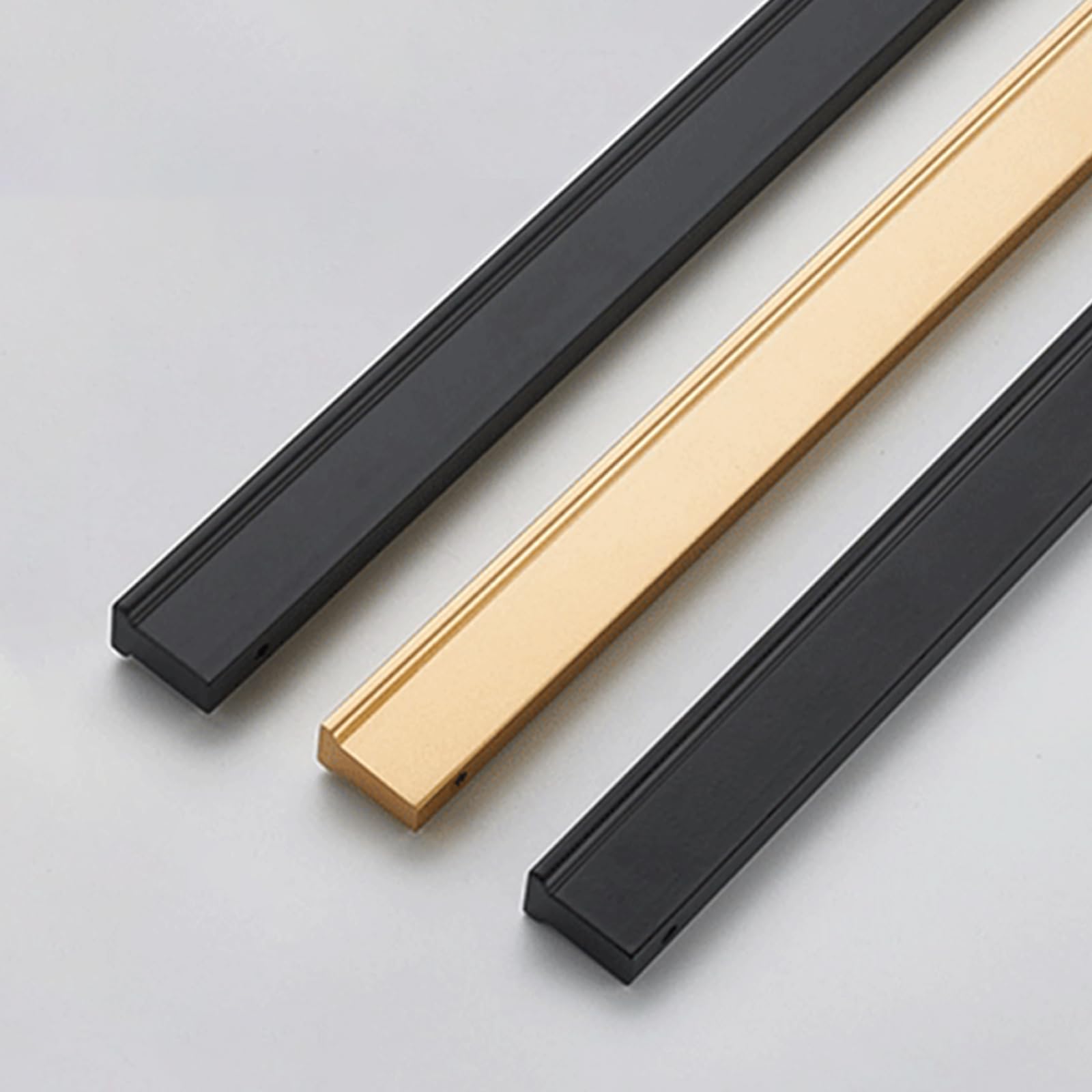 Griffe für Schränke Schwarz Lang,2 Griffe Küche Modern Massive Aluminium | Eloxierte Oberfläche T-Zuggriffe Lochzentren: 64 - 960 mm Schubladengriff für Schublade Küche Badezimmer 960mm/37.8in
