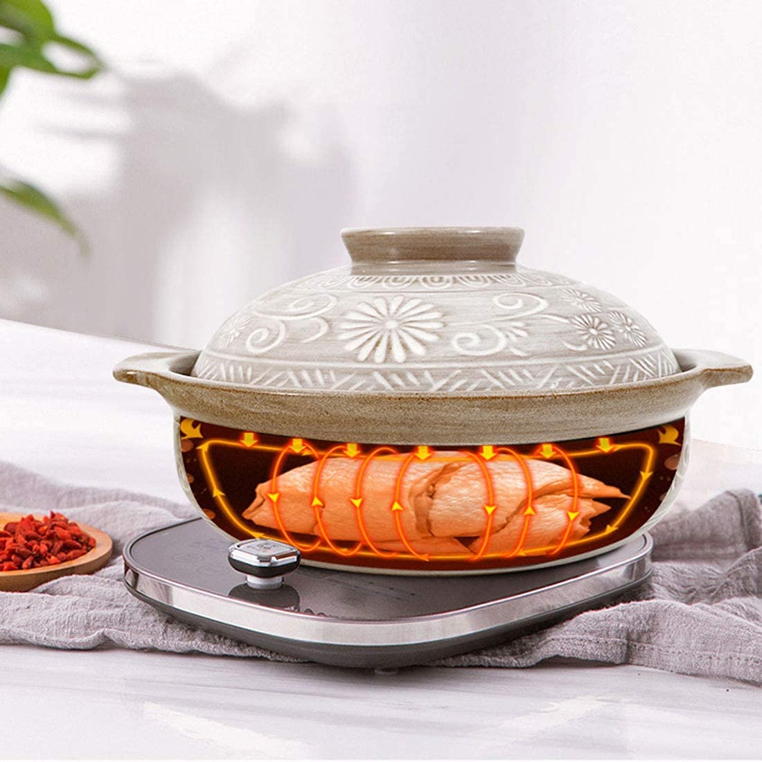 Pot En Argile Résistant à La Chaleur Avec Couvercle Pot Sain