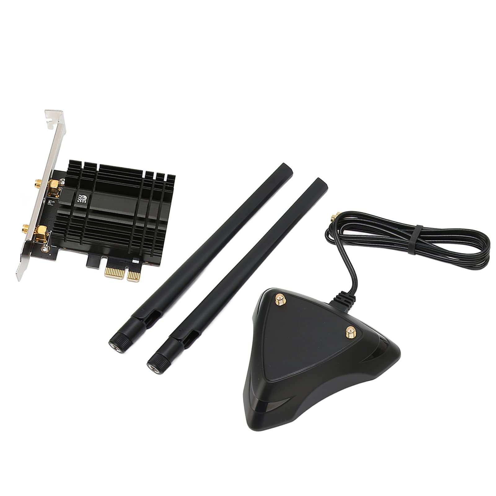 Scheda WiFi WiFi 6E AX210NGW PCIe, Adattatore WiFi PCIe 5400Mbps Bluetooth5.2 Tripla Banda con Base Antenna Magnetica 6dBi, Supporto OFDMA e AX MU Mimo