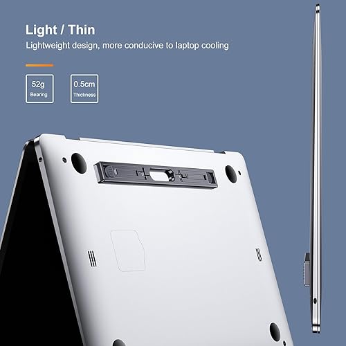 Miniatura 4 de Elevadores de computadora portátil para escritorio, soporte para laptop de 4 alturas ajustables, elevador de teclado, patas ergonómicas para