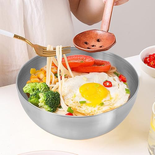 Miniatura 5 de Cabilock Cuencos de acero inoxidable coreano para servir de metal, tazón pequeño para mezclar, cocina tazón de preparación para ensalada, cereales,