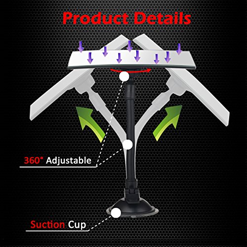 Square Baby Car Mirror, Ampper 360 Degree Rotate Adjustabe Suction Cup Long Arm Rear Facing Mirror #TOP1