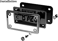 Vista 5 de LFPartS Marco de matrícula de acero inoxidable negro para motocicleta