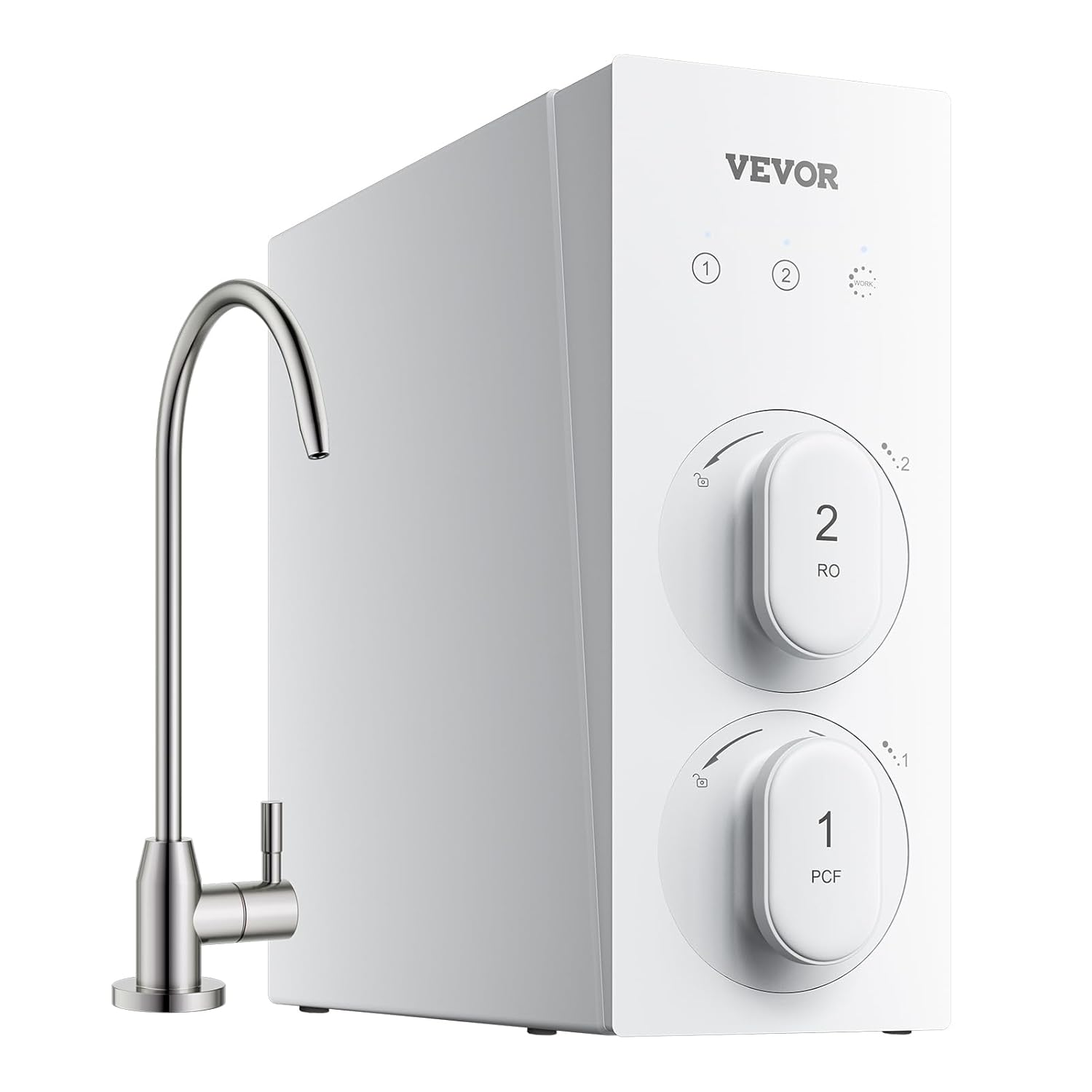 VEVOR Reverse Osmosis System, 400 GPD 8-Stage Tankless Reverse Osmosis Water Filter, Certified Under Sink Water Filtration System, 2:1 Pure to Drain, Reduces TDS, Lead, Chlorine, Bad Taste, Odor