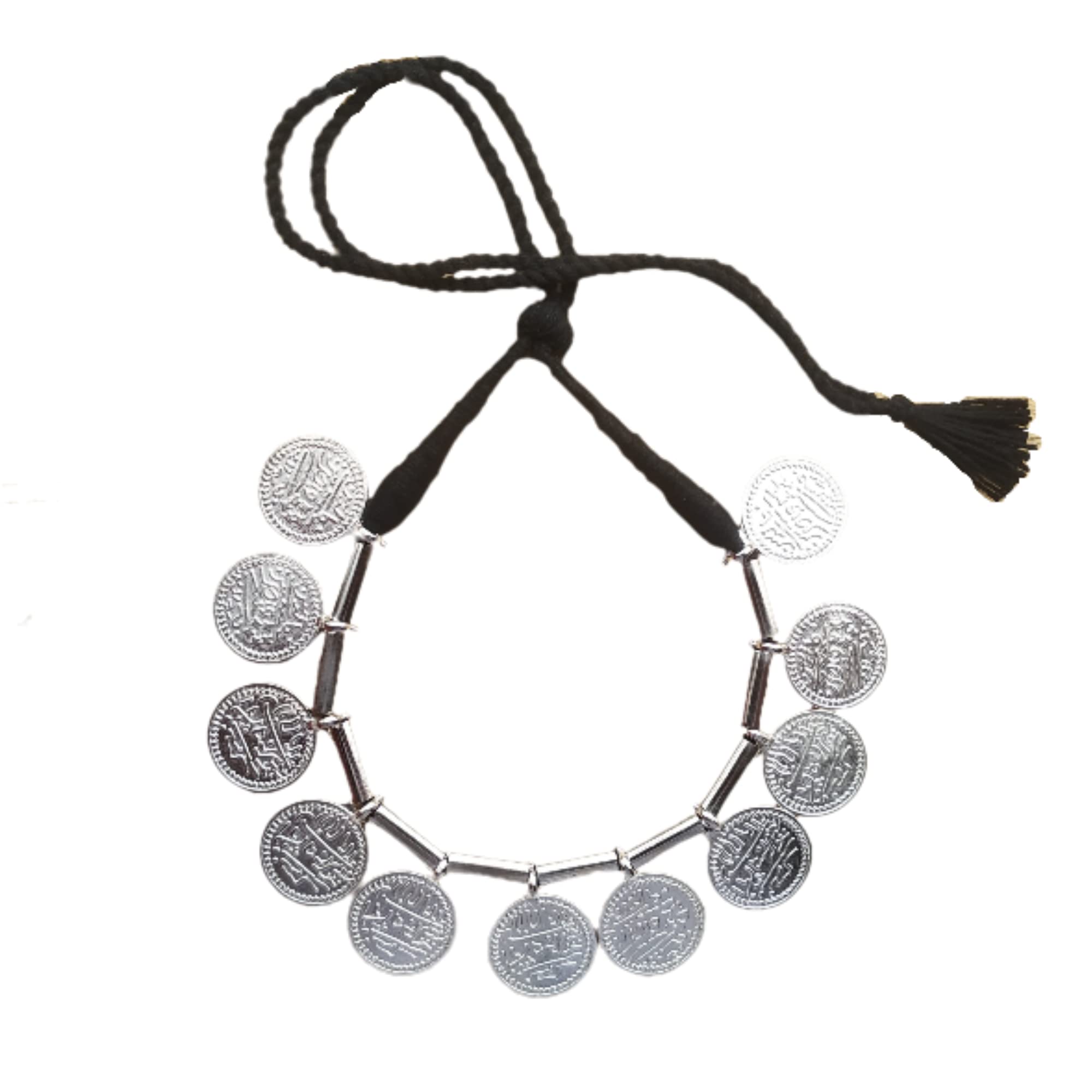 Dulcett India| German Silver Coins Choker Necklace| Silver Coin Necklace Trending Antique Stunning; Traditional Stunning Jewellery for Wedding, Party & Other Events