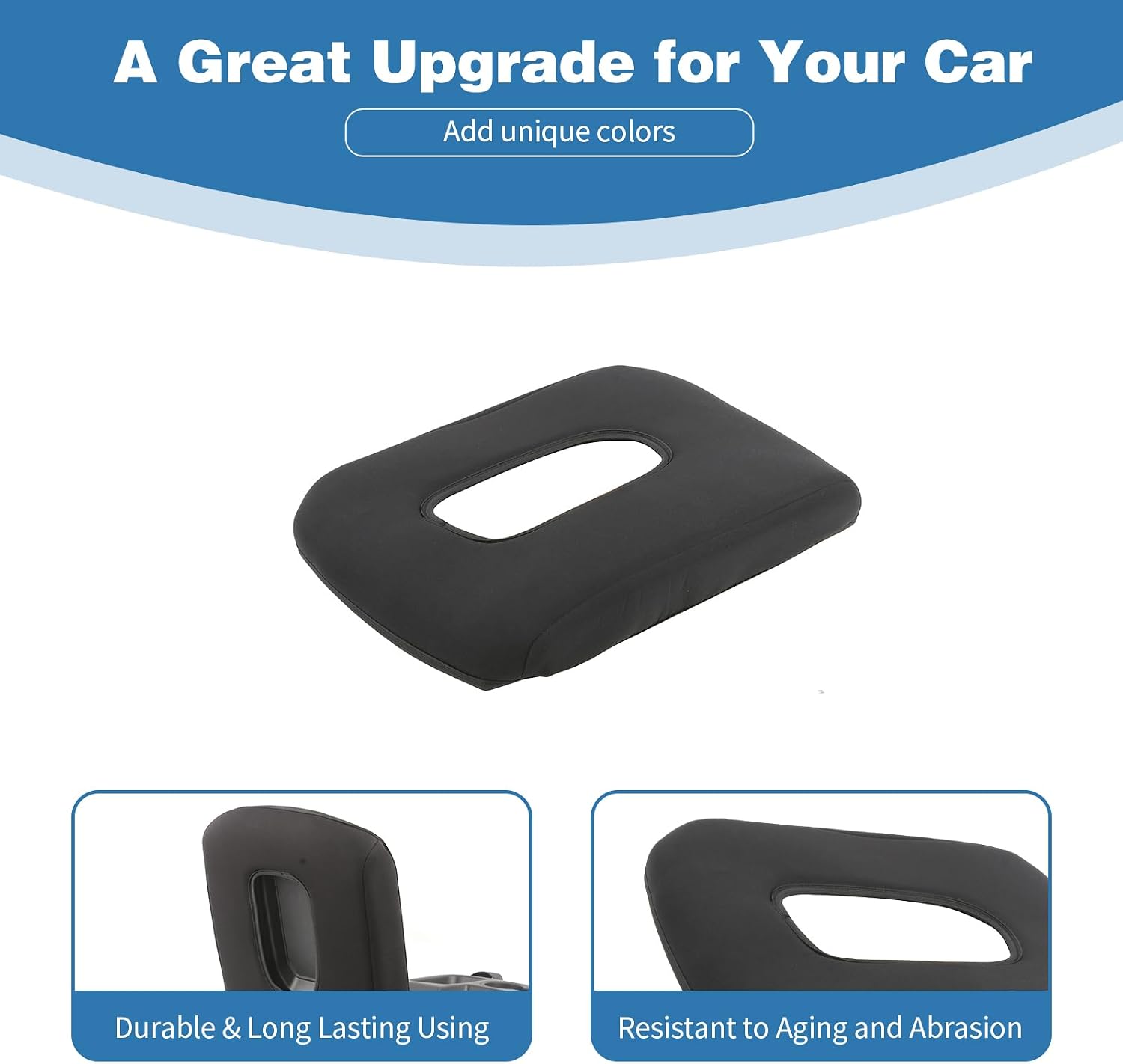 for Silverado Center Console Armrest Cover Pad Fit for Suburban/Silverado/Sierra 2019+ Black Interior Accessories Neoprene