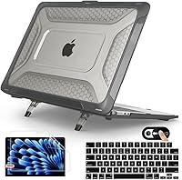 Vista 8 de Mektron Funda resistente 2025/2024/2023 para MacBook Air de 15 pulgadas con chip M4/M3/M2 modelo A3241/A2941/A3114, carcasa rígida protectora a
