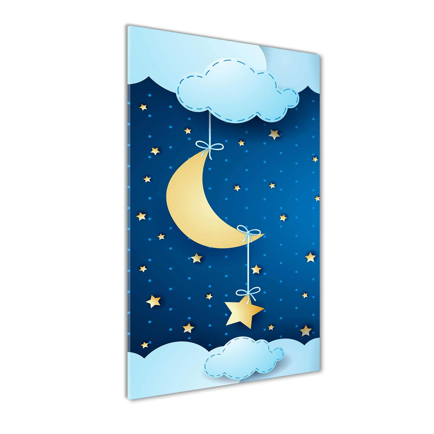 Tulup Impression sur Verre de 50x100 cm Image Tableau Photo décorative panoramique pour la Cuisine et Le Salon - Pépinière - Nuit - Bleu