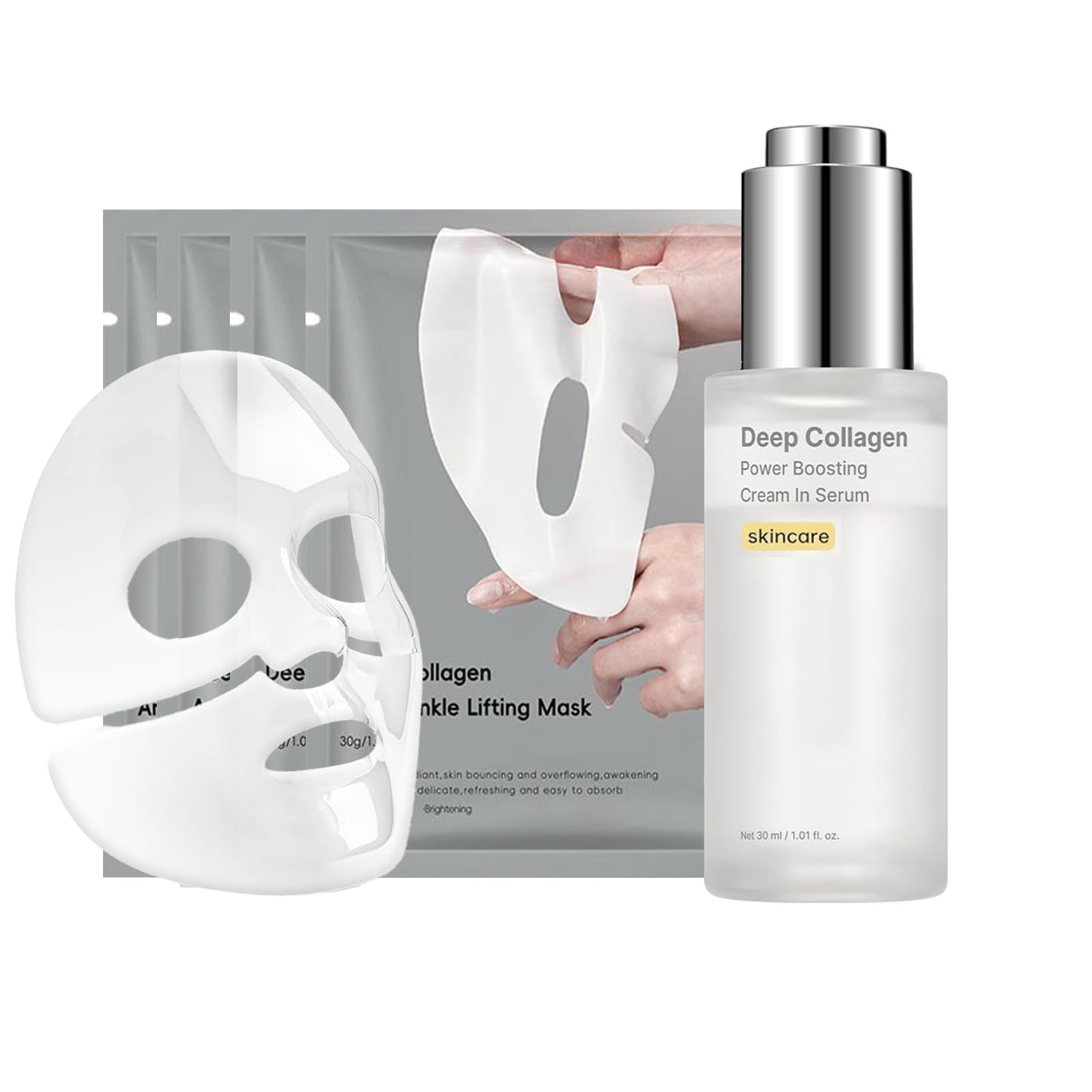 Maison Deep Collagen Serum, Maison Cosmetics Kollagen Serum, Korean Skincare Kollagen Anti-Aging Serum zur Glättung Feiner Linien & Falten, Feuchtigkeit & Straffende Hautpflege