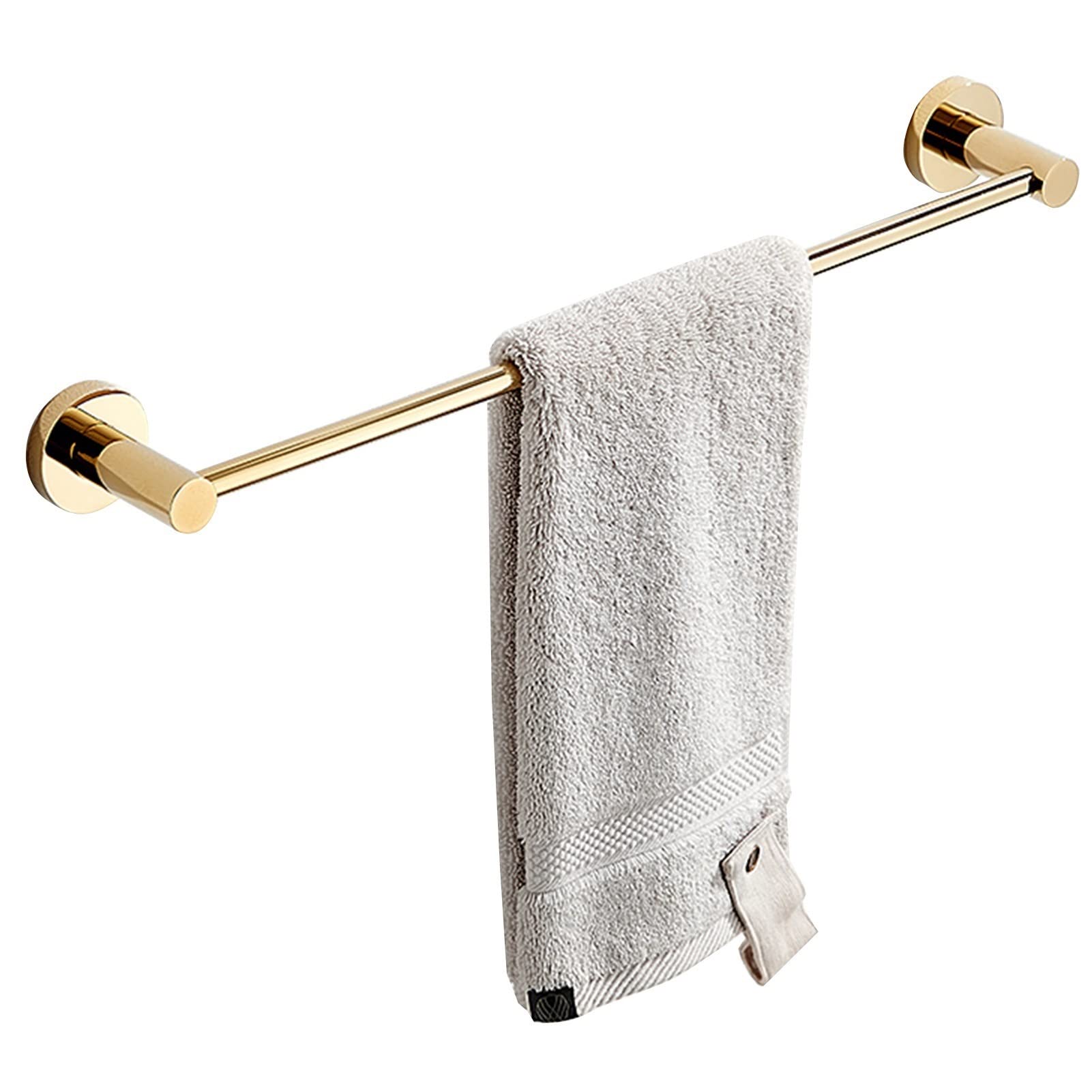 Toallero Individual, de Acero Inoxidable, de 30 cm a 80 cm, Soporte de Pared para baño o Cocina, Acabado Dorado Pulido (tamaño: 70 cm).