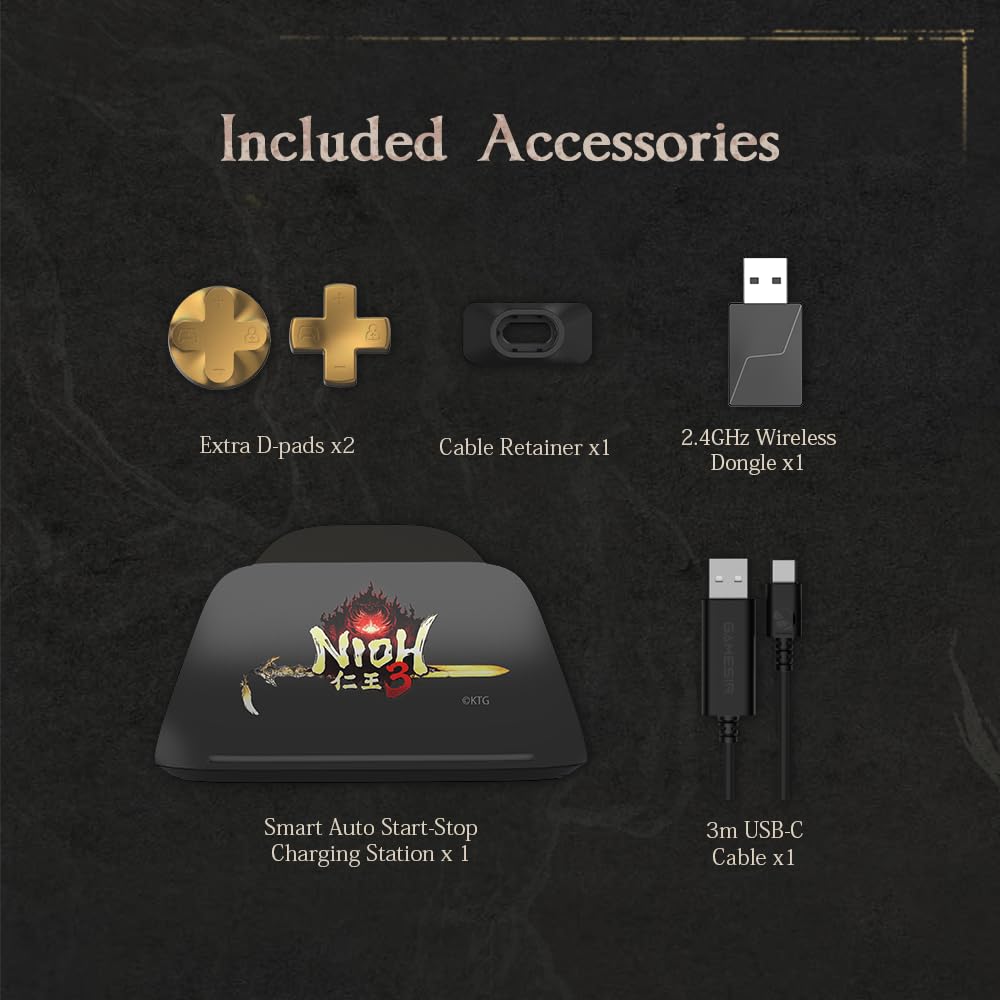 GameSir G7 Pro 8K PC Controller Wireless Esports - 8000Hz Polling, Sticks Mag-Res TMR Gen-2, Tasti Macro, Controllo Movimento - Nioh 3 Edition