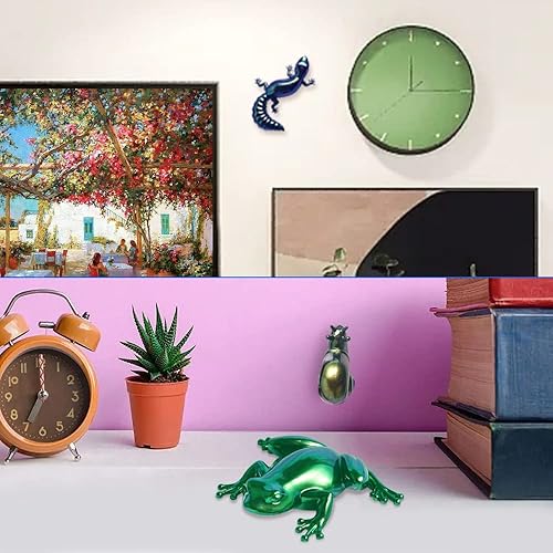 Miniatura 2 de AFUNTA 3D - Moldes de resina con forma de caracoles de lagarto de rana 3D, 3 piezas de moldes de resina epoxi realistas, para pared, escritorio,