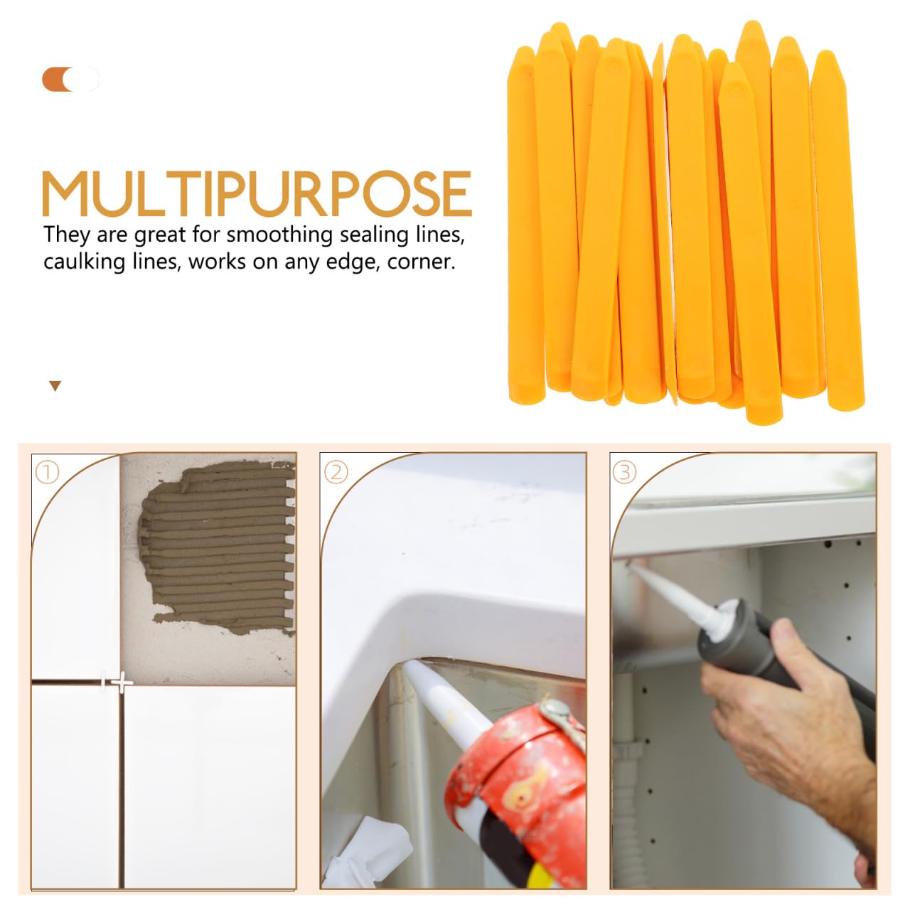 Hemobllo Plastic Scraper Set 20pcs Silicone – Scratch-Free Flexible Reusable – for Kitchen Bathroom Floor Grout Sealing for Tile Caulking and Sealant Finishing