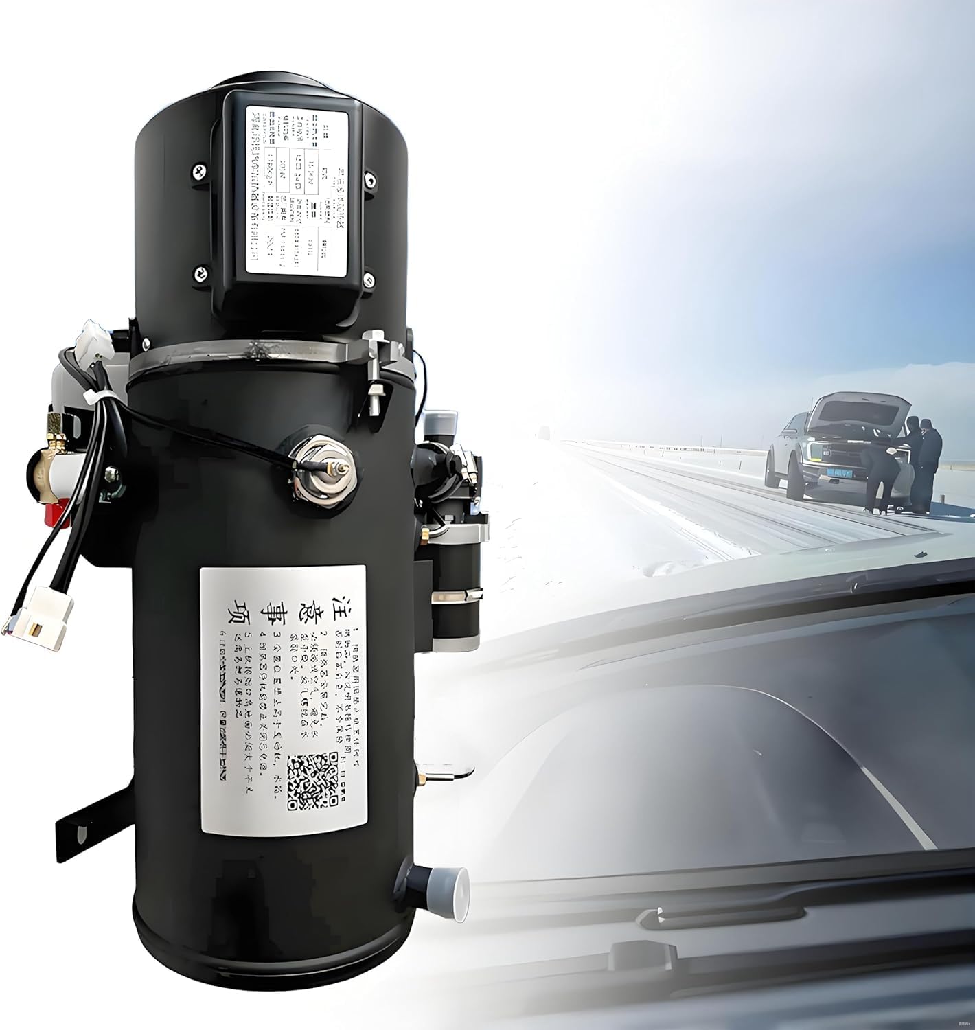 Diesel Heater, Stainless Steel Liquid Fuel Heater, Temperature Control, Hydronic Coolant Heater, Low Fuel Consumption, for Starting Vehicles (10KW24V)