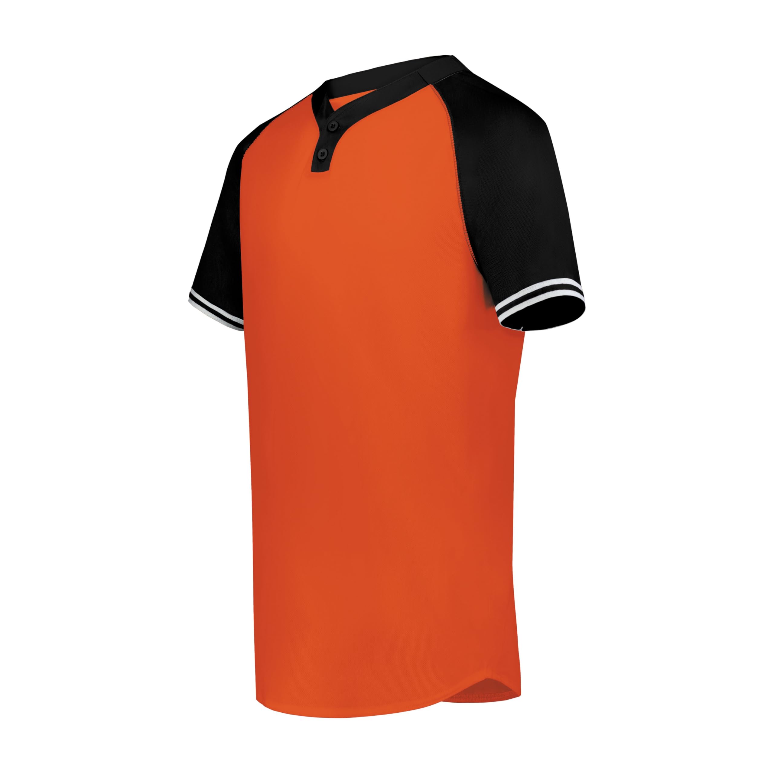 Augusta Sportswear Boys Cutter+ Henley Jersey, Orange/Black, Large