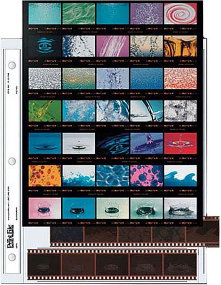 35mm Size Negative Pages Holds Seven Strips of Five Frames with Contact Sheet, Pack of 25