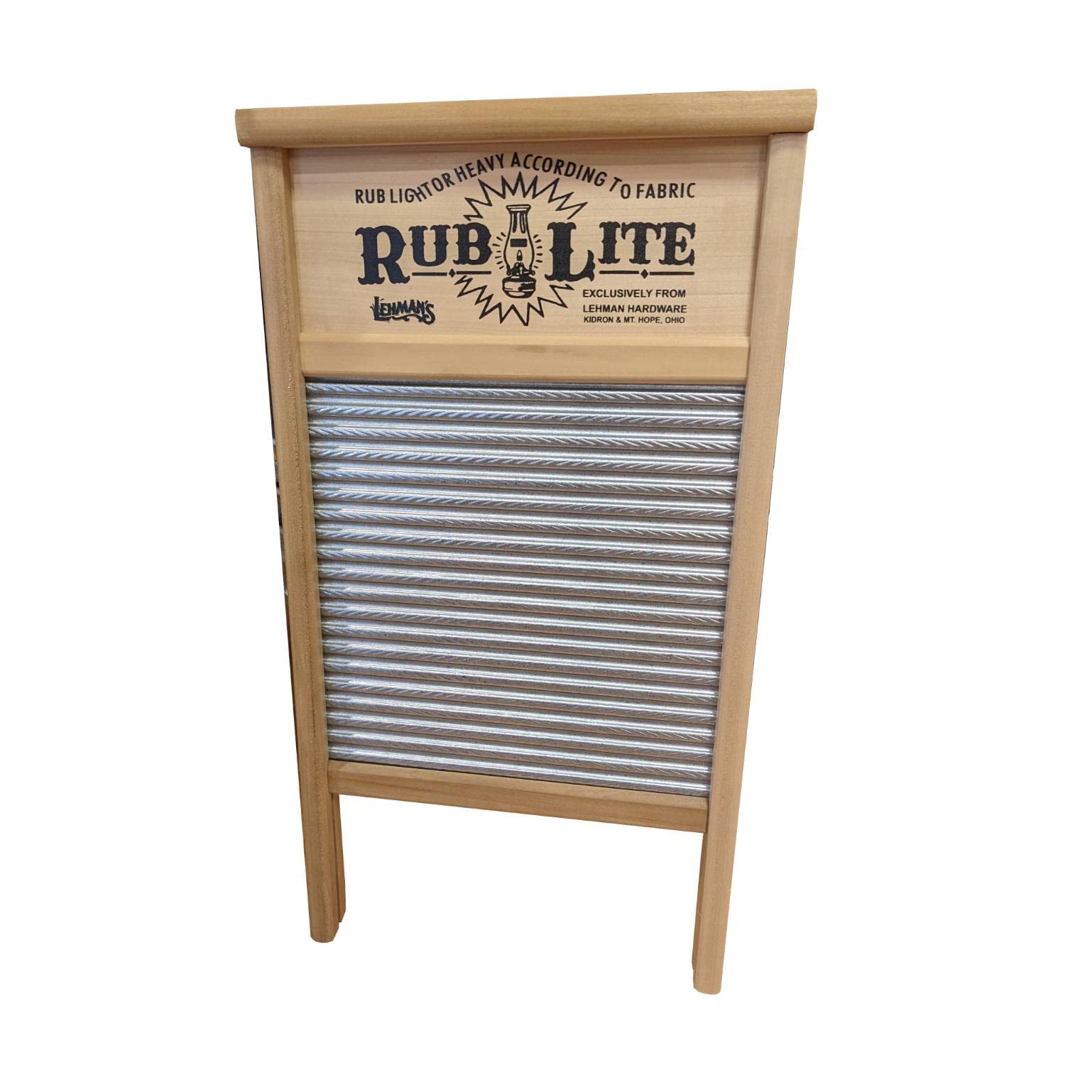 Lehman's Galvanized Steel Manual Washboard, Rub-Lite, Spiral Crimp, for Function, Decor, or Music, 23.75 in x 12.5 in