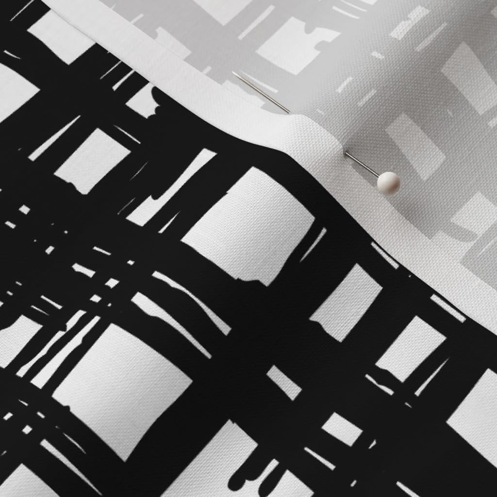 Spoonflower Fabric - Black White Lines Trendy Scandinavian Style Boys Printed on Petal Signature Cotton Fabric Fat Quarter - Sewing Quilting Apparel Crafts Decor