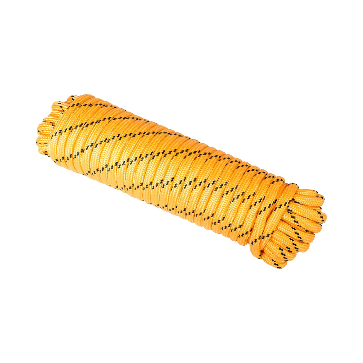 DT-Rope 1/2 in x 100 ft High-Strength Nylon Braided Rope – Heavy Duty Utility for Camping, Hiking, Boating & Outdoor Use (Yellow-Multicolor)