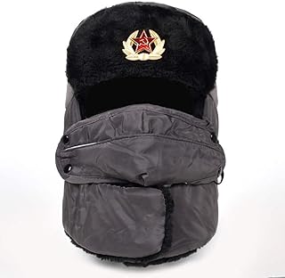 Cappello Berretto da Pilota in Cotone Invernale con Distintivo Militare dell'Esercito Sovietico