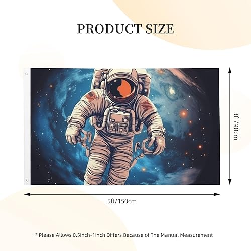 Miniatura 3 de Flag 3 X 5 Ft Double Sided Astronauta Planet Print Garden Yard Flags Personalized Greeting Banner For Indoor Outdoor Party Home Decor