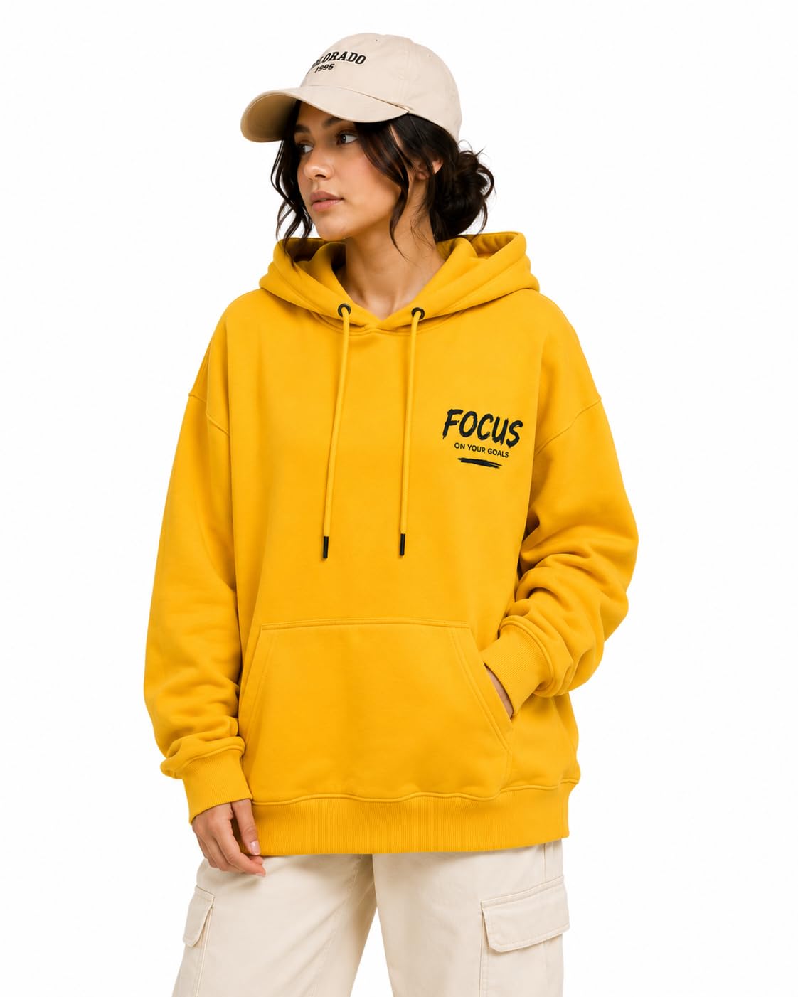 Oversized Hoodie for Men & Women | Cotton Blend | Mustard Yellow-image-20