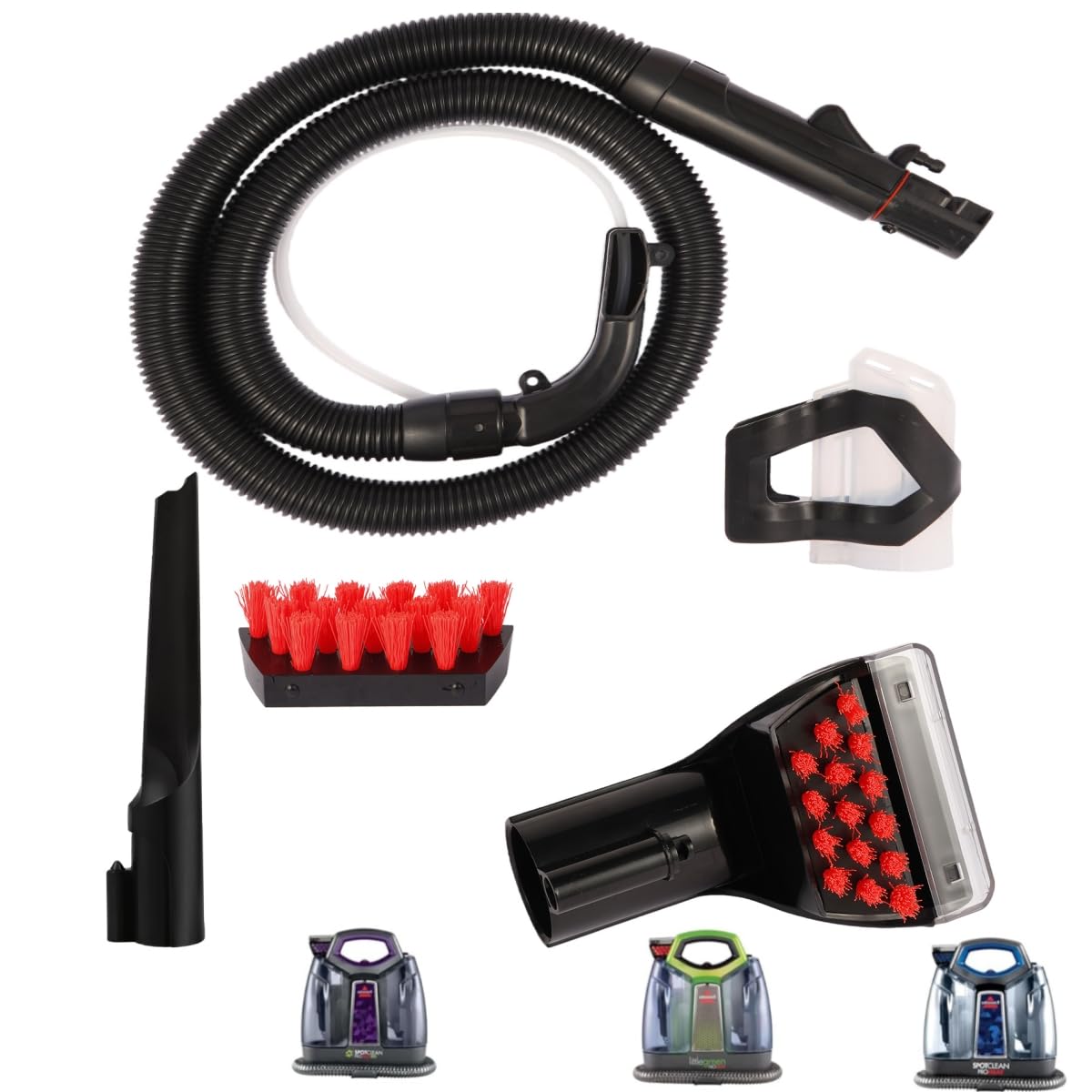 Composant de tuyau de nettoyage amélioré 1606127 de 7,6 cm, outils de nettoyage, brosse de rechange pour aspirateur Bissell Little Green ProHeat 2694, 2513, 5207, 2513E, 4720M