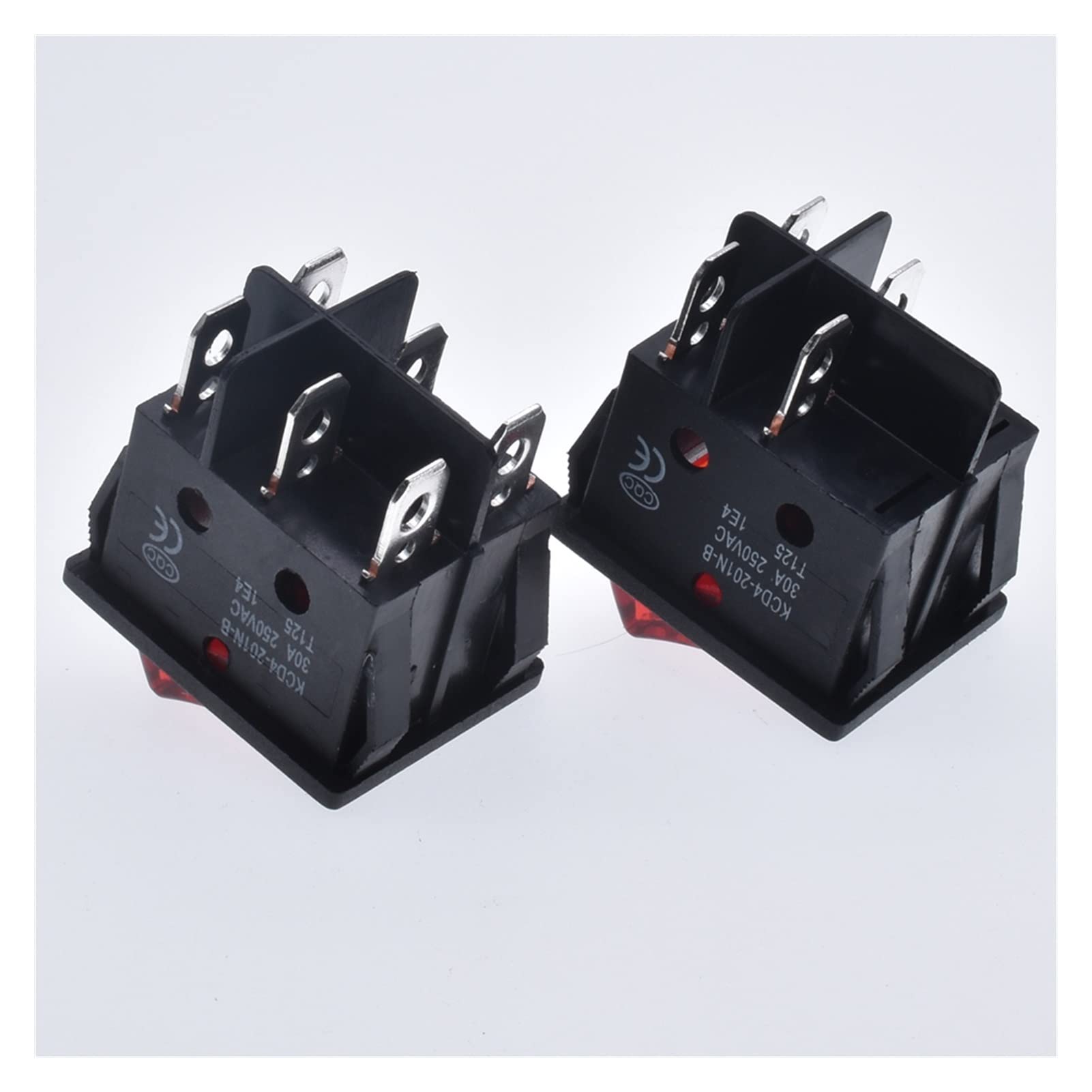 Interrupteur à Bascule spécial for Eelding Machine 30A 250V on-Off High Current KCD4 22 * ​​29 Interrupteur d'alimentation à Bascule en cuivre Rouge Bouton 4 Broches Accès électrique