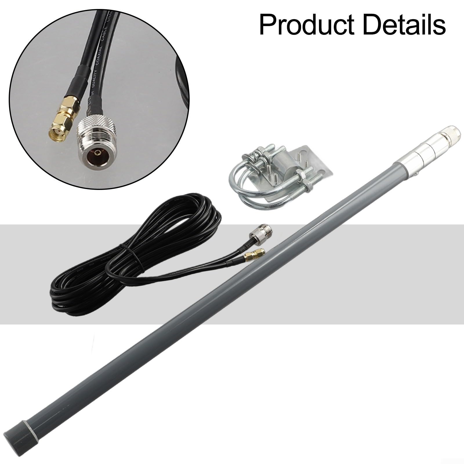 12dBi 868MHz 915MHz per antenna LORA, N maschio a per cavo SMA, fibra di vetro per OMNI per minatore di elio, monitoraggio ambientale agricolo sorveglianza urbana (kit antenna)