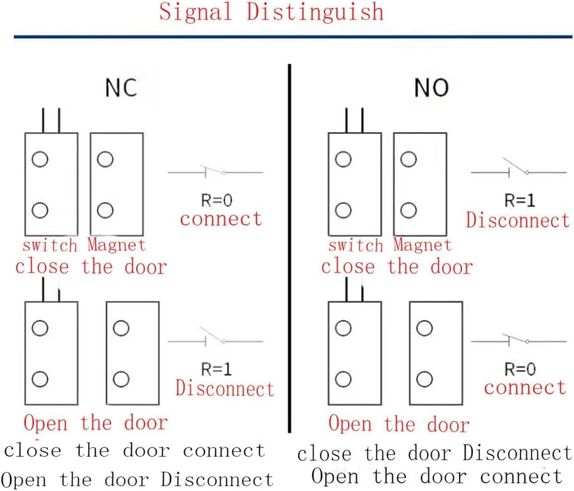 Interruptor magnético RC-35 NC/NO Alarma empotrable para puerta y ventana, interruptor de puerta Magneti, sensor de contacto, para seguridad del hogar y alarma antirrobo, juego de 2