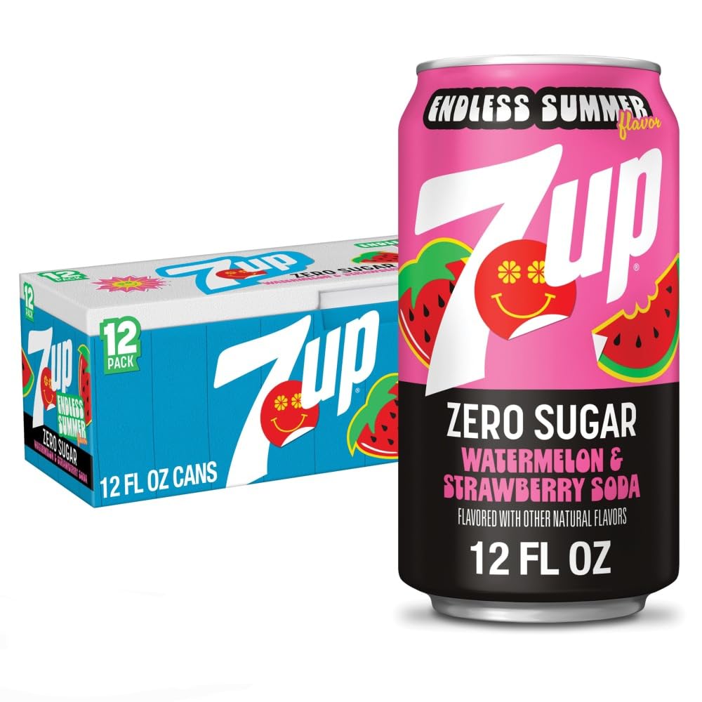 Amazon.com : 7up Watermelon Strawberry Soda, 12 Fl Oz Cans (12