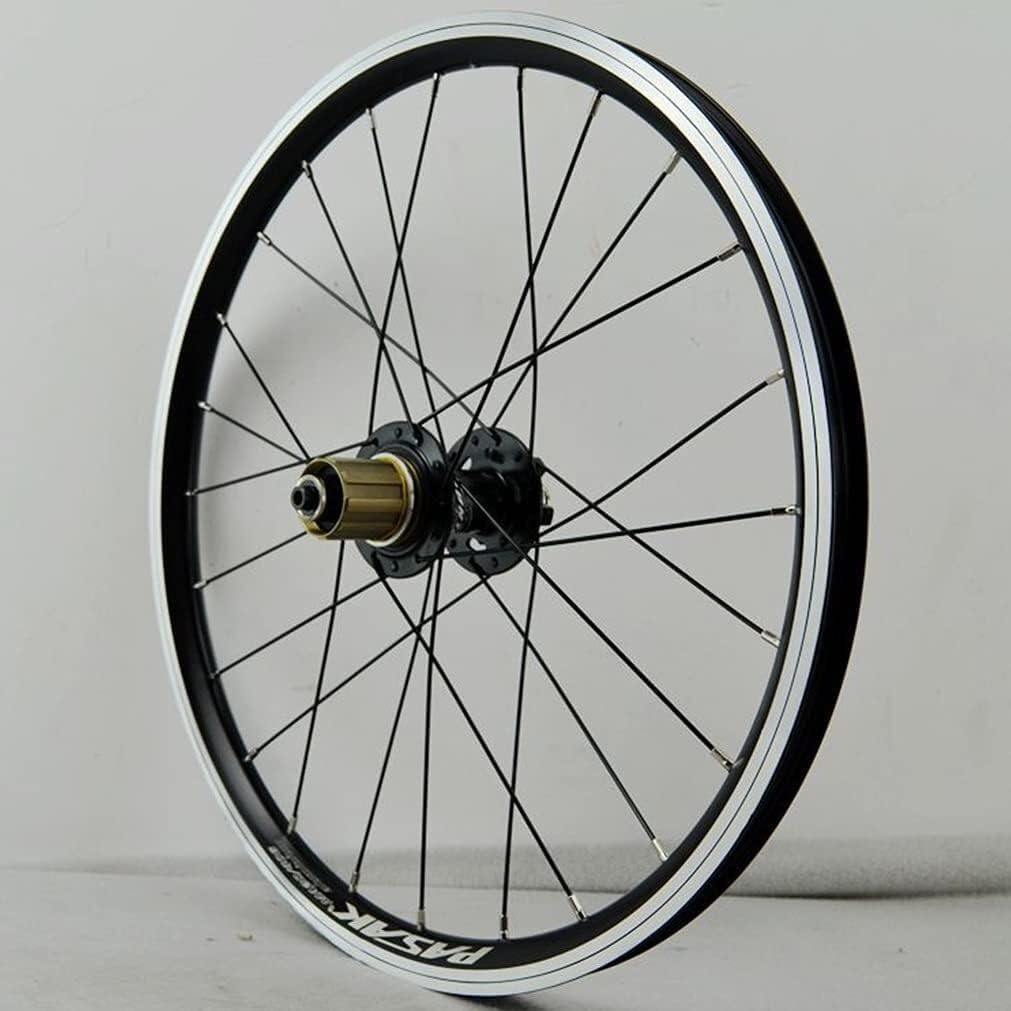 Juego de Ruedas para Bicicleta de 20" con Llantas 406 y bujes de liberación rápida para Bicicletas de 7, 8, 9, 10, 11 y 12 velocidades (Color: Negro, Tamaño 406A)