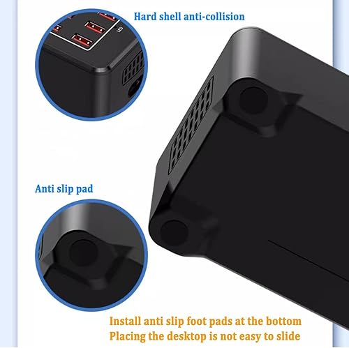 Miniatura 8 de Bloque de cargador USB C, 100 W (20 A) 20 puertos multipuerto USB Hub cargador de pared rápido de escritorio, 10 puertos USB C y carga USB