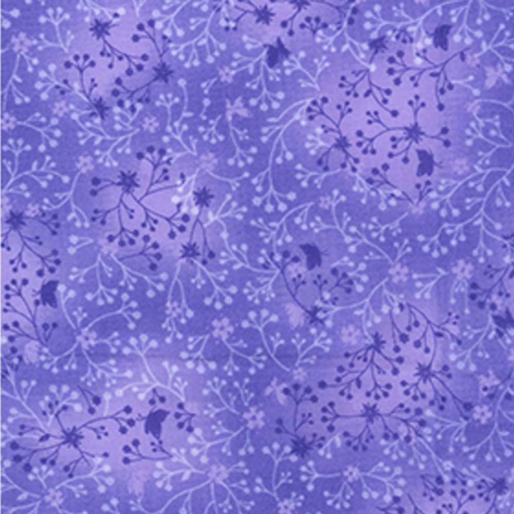 Oh Sew Crafty Limited Lilac 100% Cotton Fabric Flutter Cotton Blender Floral Flower (Per Metre) (Lilac)