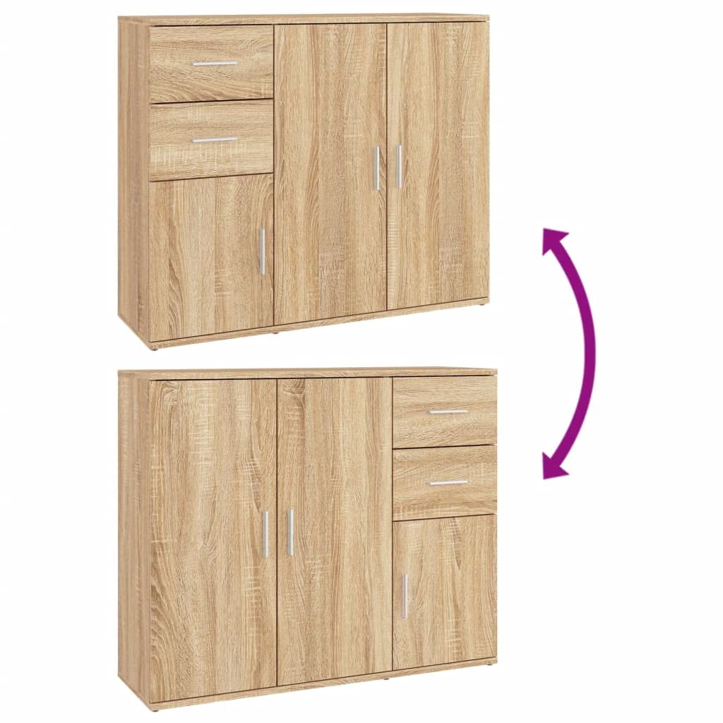 vidaXL Aparador Roble Sonoma 91x29,5x75 cm Madera de ingeniería