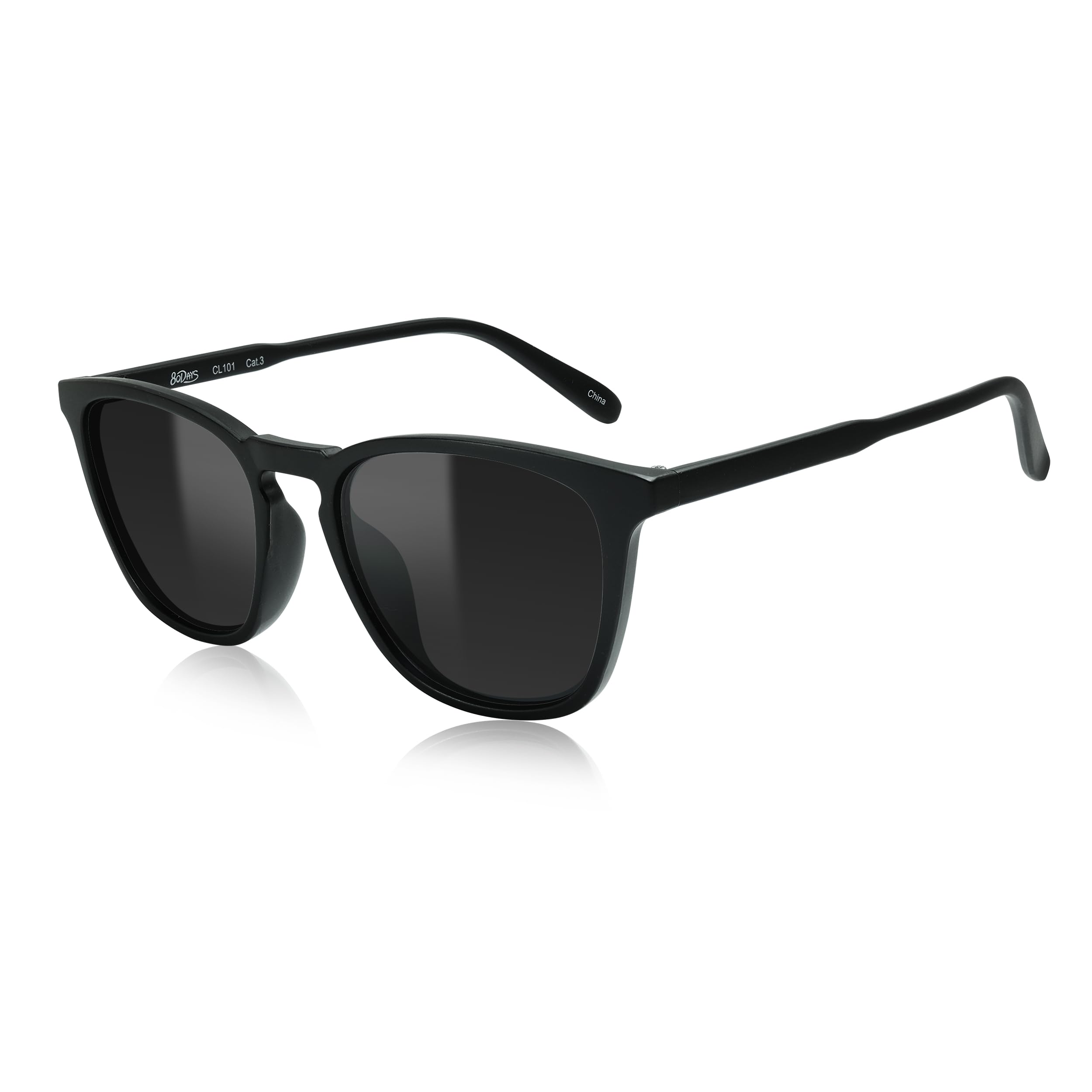80Days Occhiali da Sole Squadrati per Uomo e Donna – UV400, Linea Sottile, Eleganza Senza Tempo