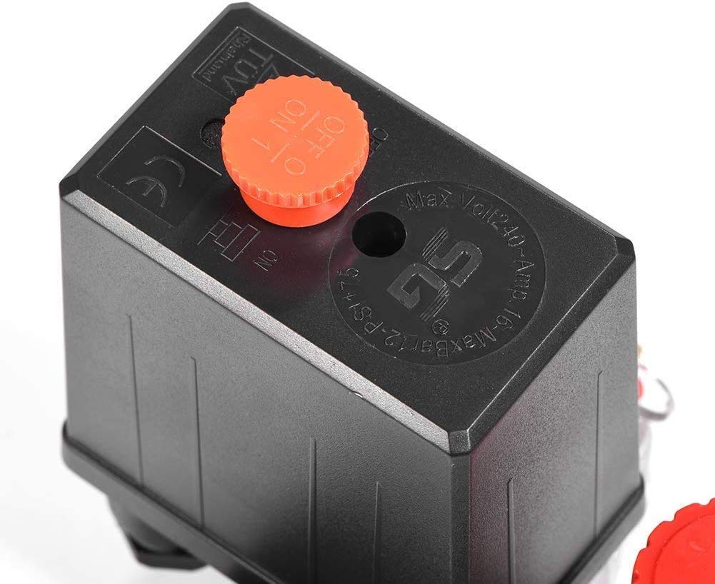 Interruptor de Presión y Regulador Para Compresor de Aire Con Manómetro y Válvula de Control