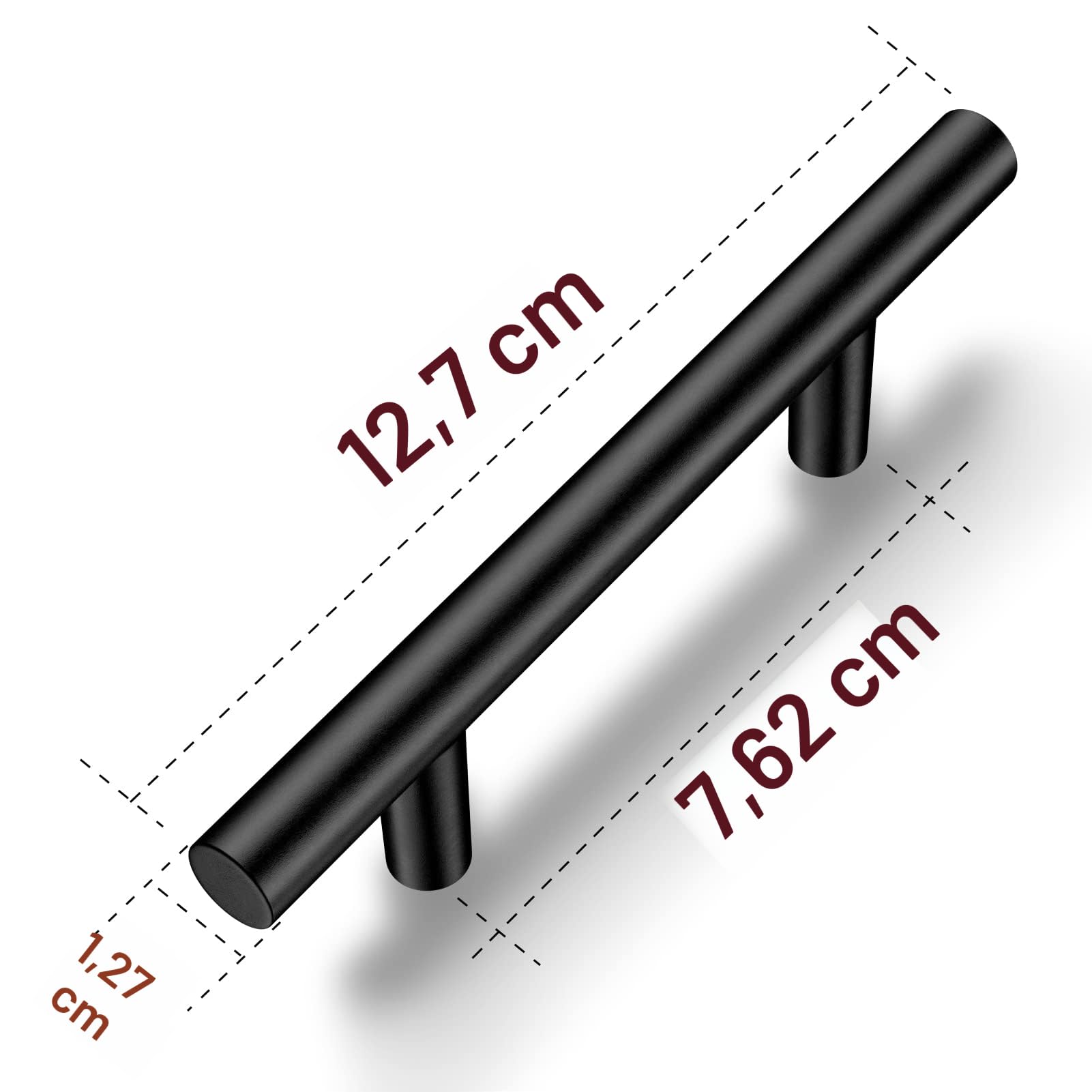 10 Pcs Tirettes de Doigt Noires 80mm/3.15 Pouces Aluminium Tirette Noire