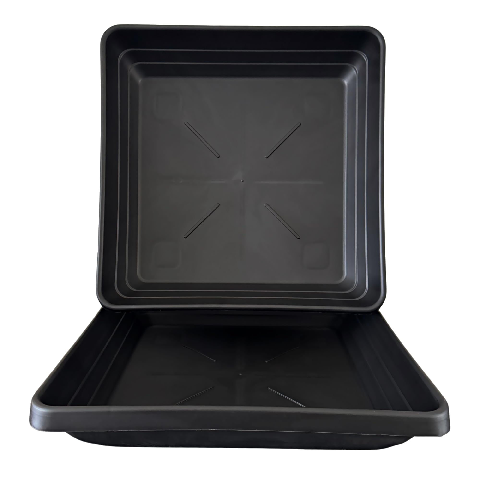 Deep Square Plant Saucers – Extra Thick & Durable Drip Trays | Heavy-Duty Plastic for Indoor & Outdoor Pots | Leak-Proof, Stackable, Reusable Design | Multiple Sizes for Square Planters (1, Deep 29CM)