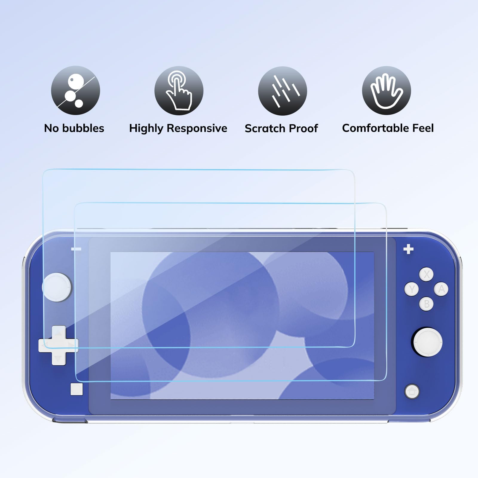 Younik Switch Lite Case, Portable Switch Lite Carrying Case, 14 in 1 Accessories Bundle with Carrying Case, Protective Cover, Game Card Case, Screen Protectors, Thumb Grips, Pendant and Straps (Black)