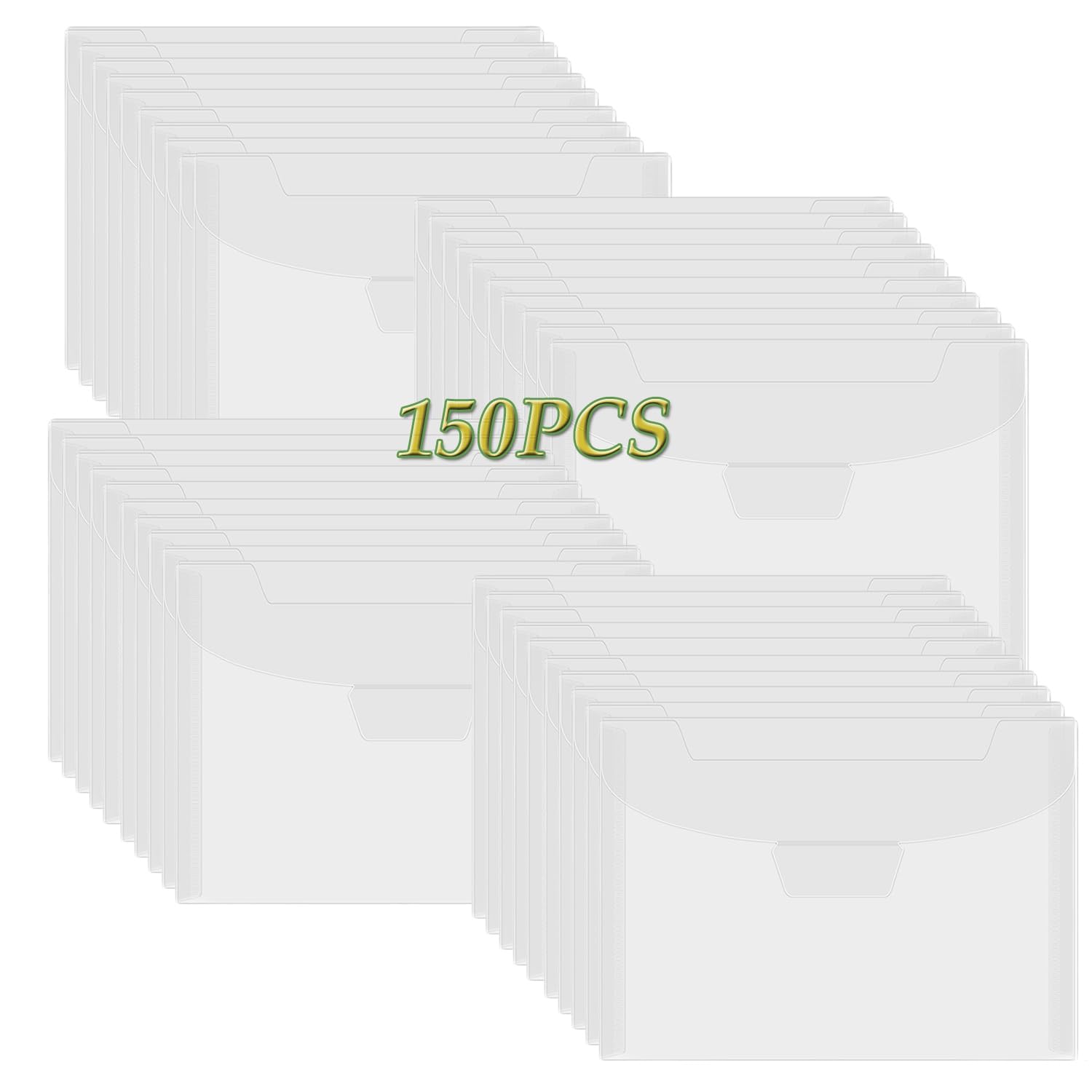 BAOFALI 150 buste richiudibili in plastica trasparente da 12,7 x 17,8 cm, per fustelle da taglio, per fai da te, scrapbooking, carta, biglietti, matrici da taglio