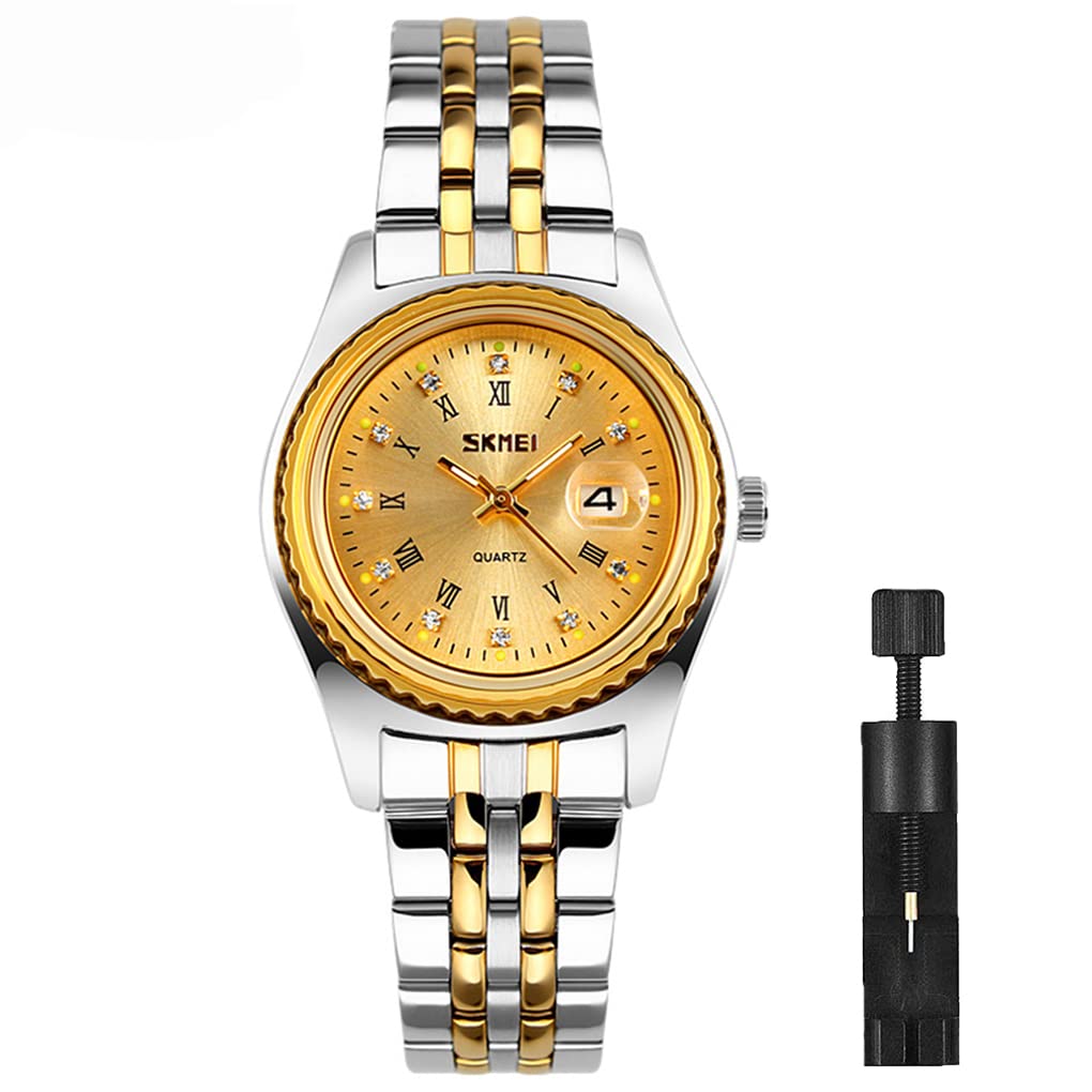 Amazon | 腕時計 レディース ゴールド シルバー ステンレス 防水