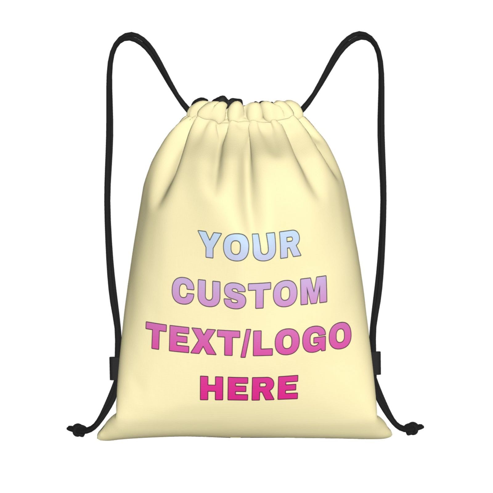 ROHBVMN Personalised Backpack add Your Photos/Logo/Text custom Drawstring Bag for Men and Women, Sports Bag, Swimming Bag, Ideal for Travel and Sports Activities