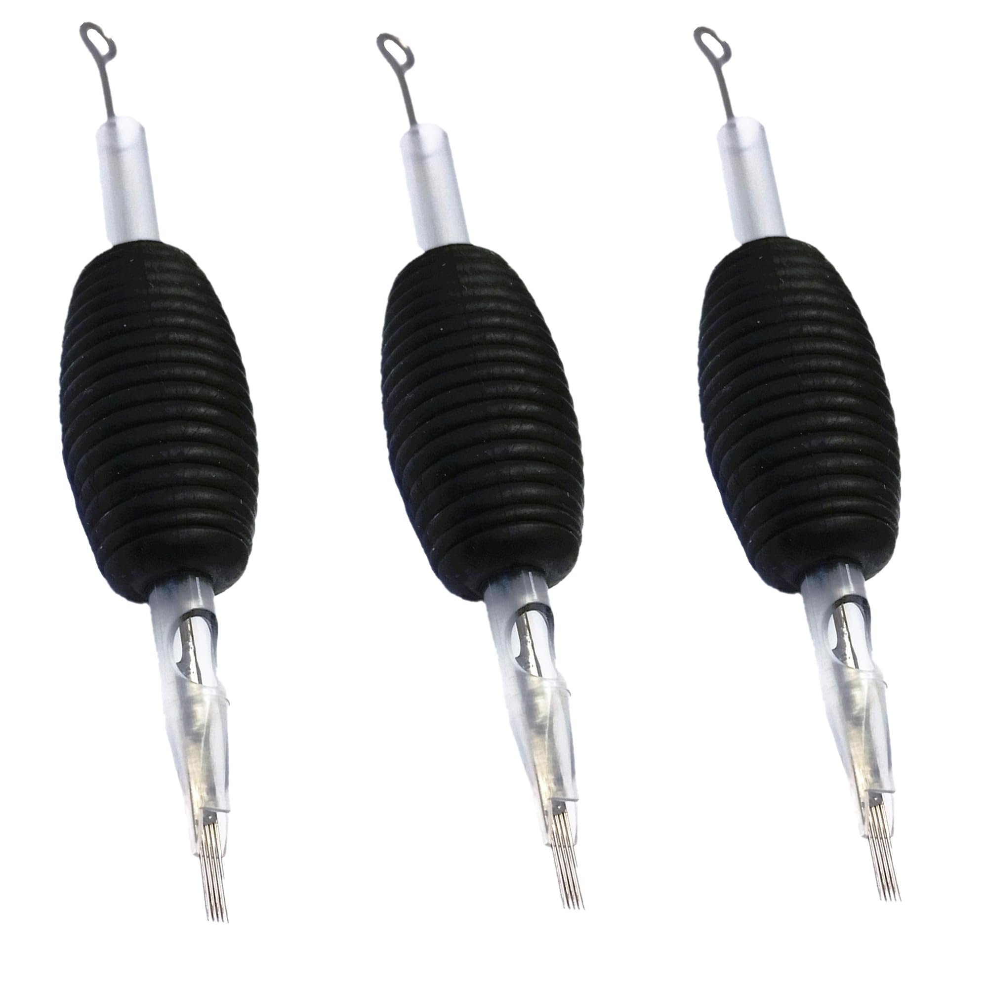 Professional Tattoo Grip Tubes with Needles, 1 Inch, 20-Piece Set, Black (14 Round Liner)