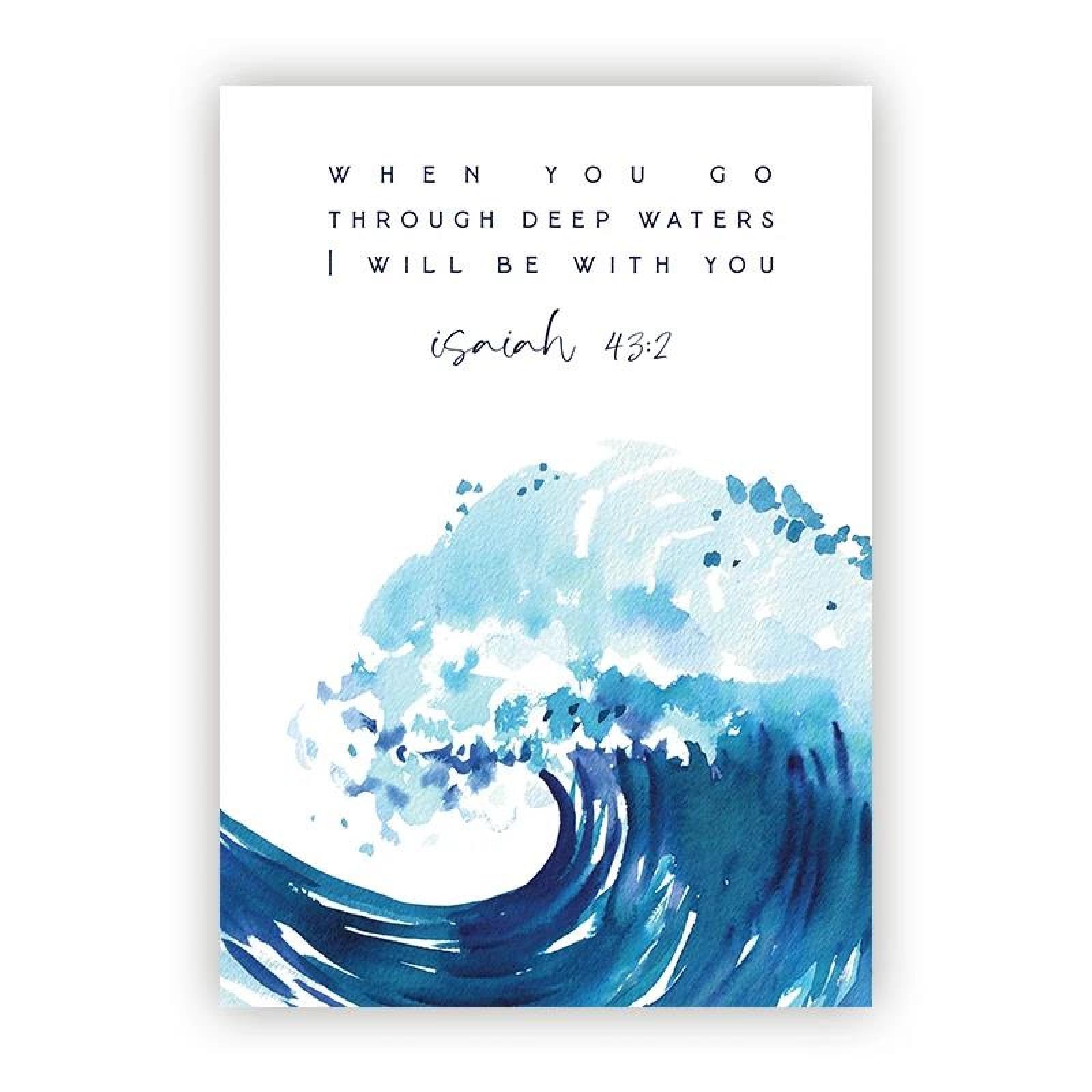 Baibexing Bible Verse Isaiah 43:2 Fear Not Quote Canvas Painting Poster And Prints Wall Art Picture Christian Wall Decor A5 60X90Cm Unframed