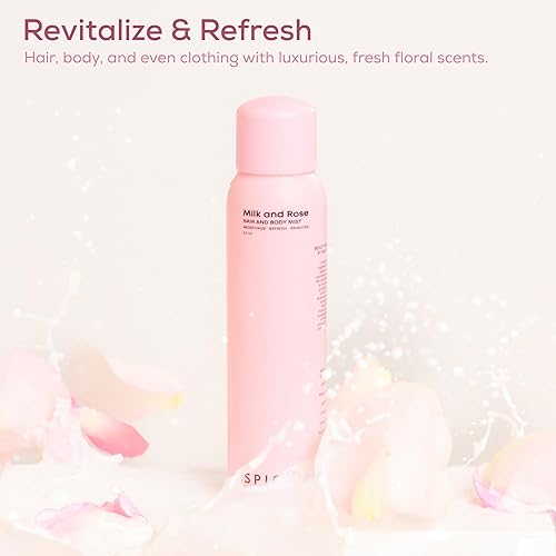 Miniatura 3 de SPICE BEAUTY Milk & Rose - Spray corporal y floral hidratante para el cabello y perfume para el cabello con rosa, leche de cabra, manzanilla,
