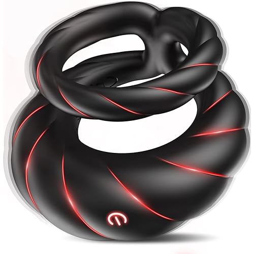 Vibrating Cock Ring Sex Toys for Men - Penis Ring Vibrator with 10 Vibrations, Adult Male Sex Toy for Longer Harder Stronger, Double Penis Vibrators Dildo, Couples Mens Male Adult Sex Toys S&M Whips