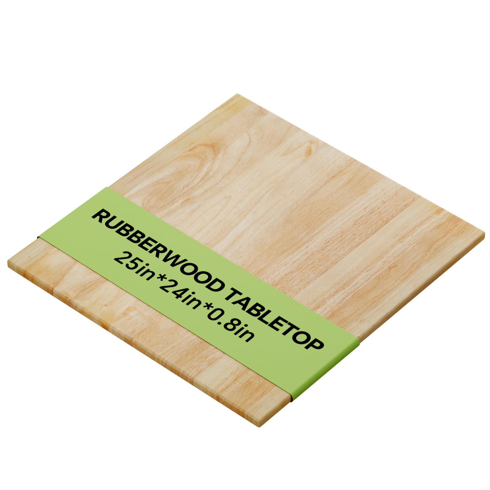 Oenalw 25"x24" Rubberwood Butcher Block Countertop, DIY Solid Wood Rubberwood, for Office Desk Tops, Dining Tables, Laundry Counters, Kitchen